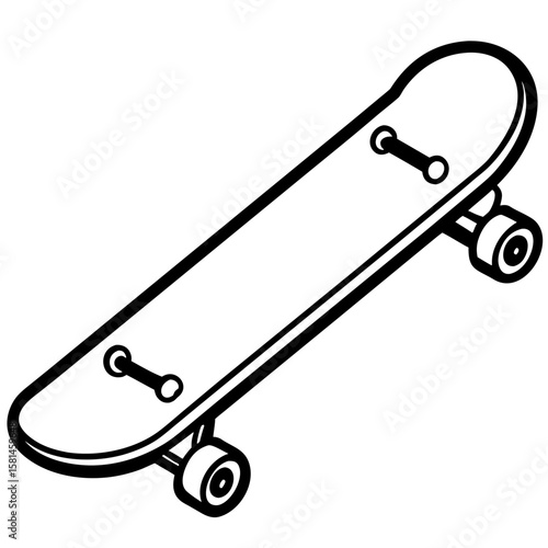 Minimal Skateboard Silhouette Vector