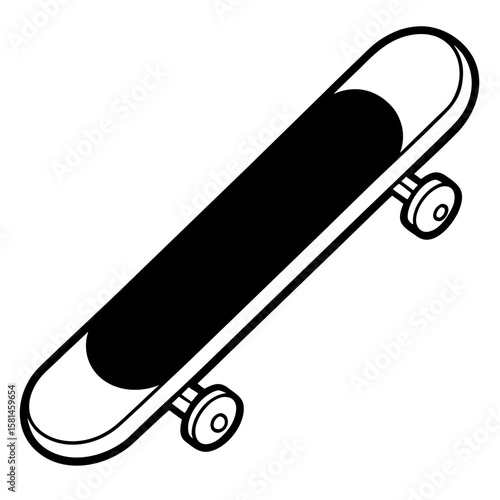 Minimal Skateboard Silhouette Vector