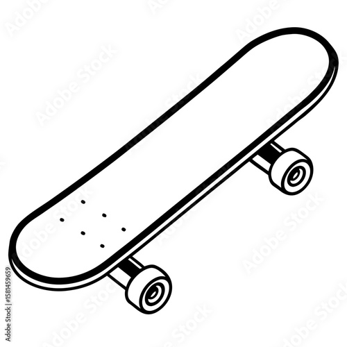 Minimal Skateboard Silhouette Vector