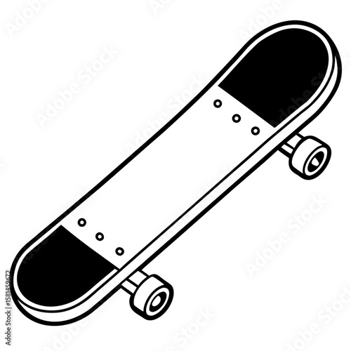 Minimal Skateboard Silhouette Vector