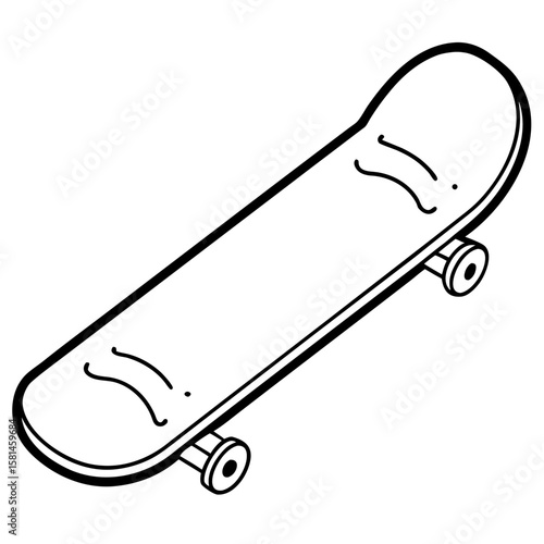 Minimal Skateboard Silhouette Vector