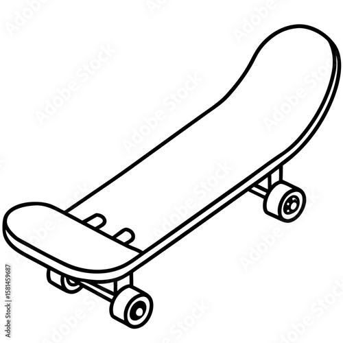 Minimal Skateboard Silhouette Vector