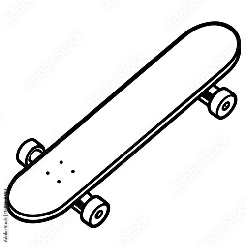 Minimal Skateboard Silhouette Vector