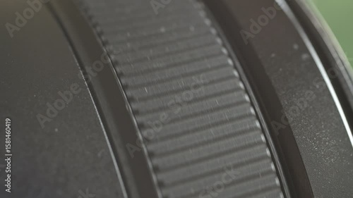 Close up of photo video camera in action