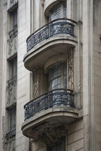 Balcony Building Exterior with Ornate Design