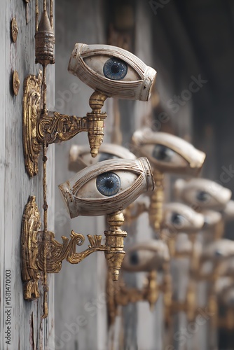 Surreal Eyes on Wall Art Installation