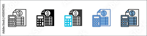 Budgeting Icon Pack Multistyle Illustration