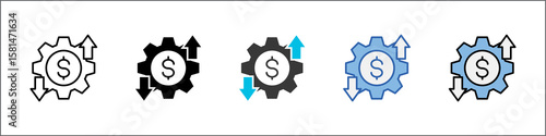 Variable Cost Icon Pack Multistyle Illustration
