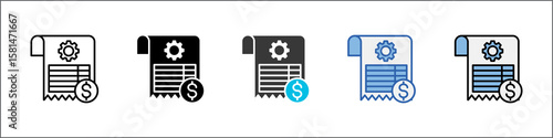 Operational Cost Icon Pack Multistyle Illustration