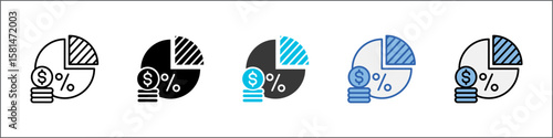 Gross Margin Icon Pack Multistyle Illustration
