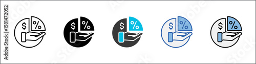 Net Profit Icon Pack Multistyle Illustration