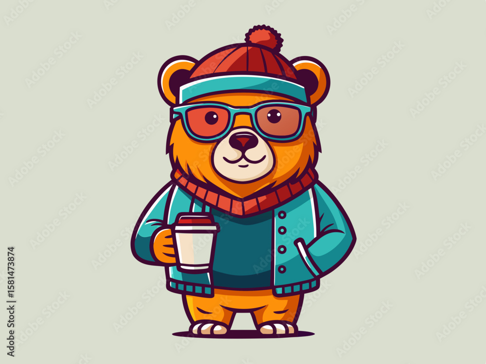 Naklejka premium bear mascot6