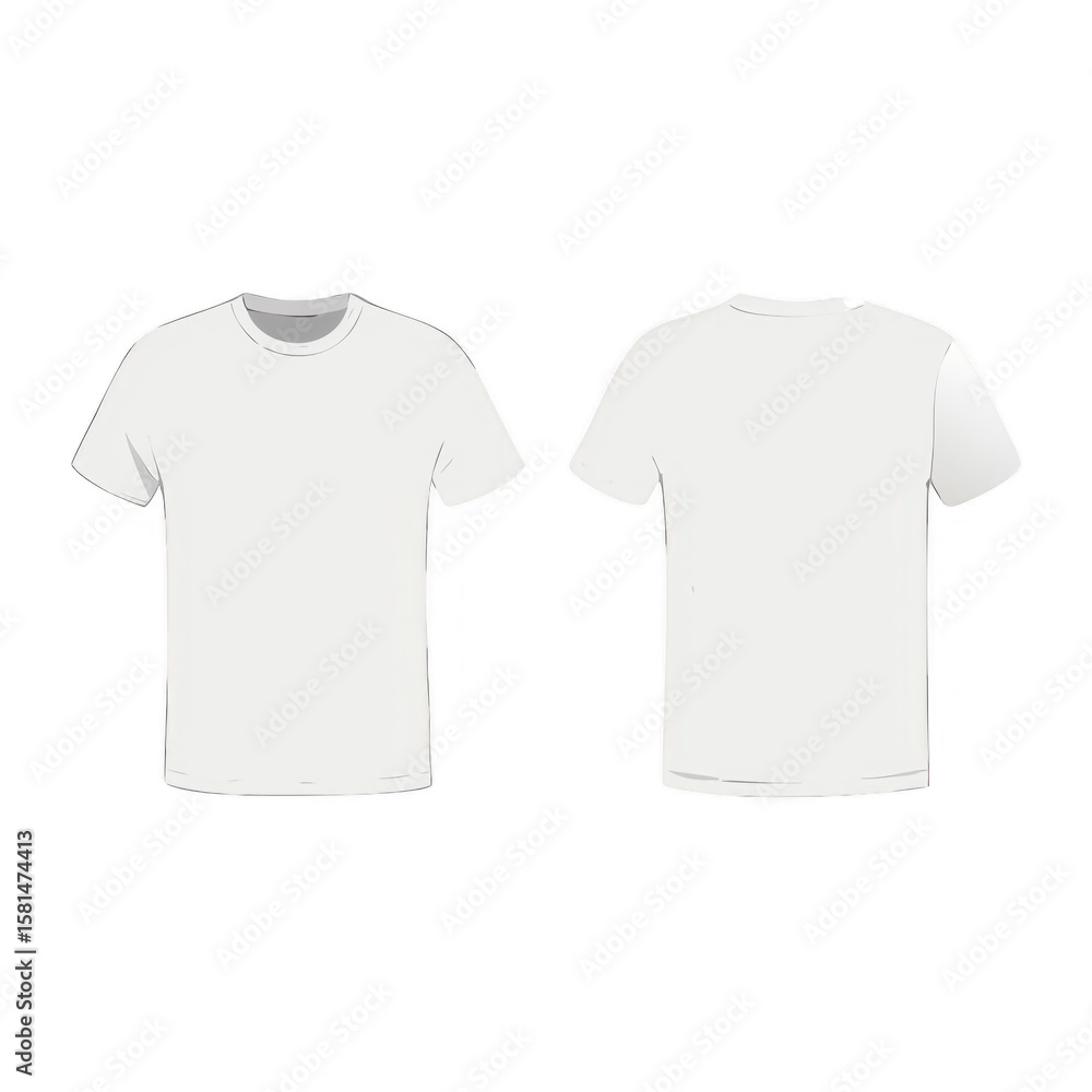 Naklejka premium White T shirt Front and Back View on transparent background