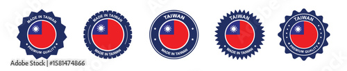 Free Download Taiwan product label set. Taiwan flag, premium made in Taiwan. Labels, seals, stamps, flags, icons - GFXLoad
