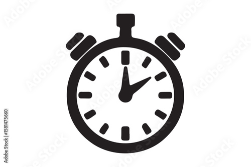 Fast time stop watch icon on white background