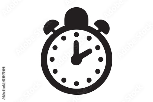 Fast time stop watch icon on white background