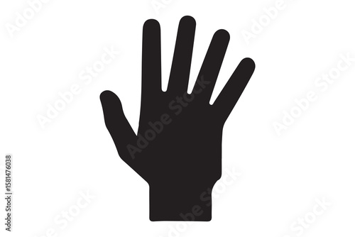 Simple hand stop gesture emoji icon on white background