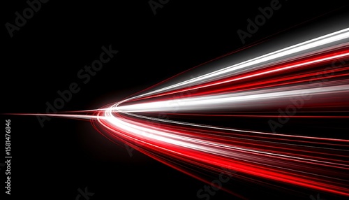 Abstract light trails on a black background