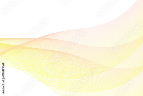 ピンクと黄色の曲線が重なるグラデーションの抽象的な波模様の背景