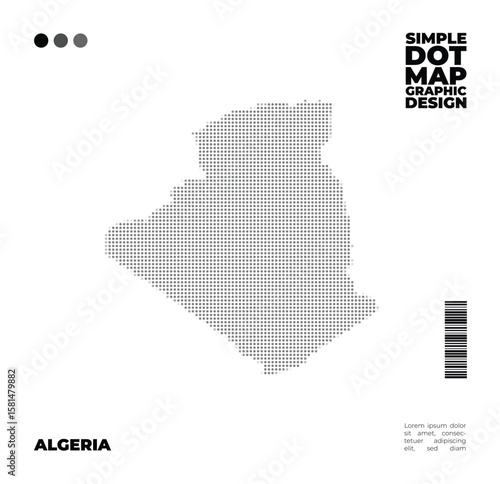 Dot map design of Algeria can be use for infographic and education