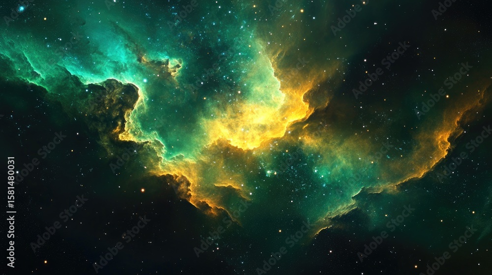 Fototapeta premium Deep space nebula with vibrant swirling colors