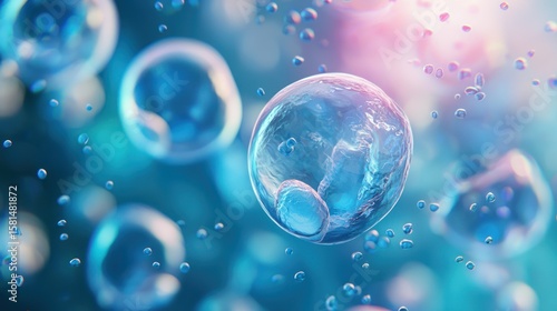 Wallpaper Mural A blue and pink bubble with a blue background. Torontodigital.ca