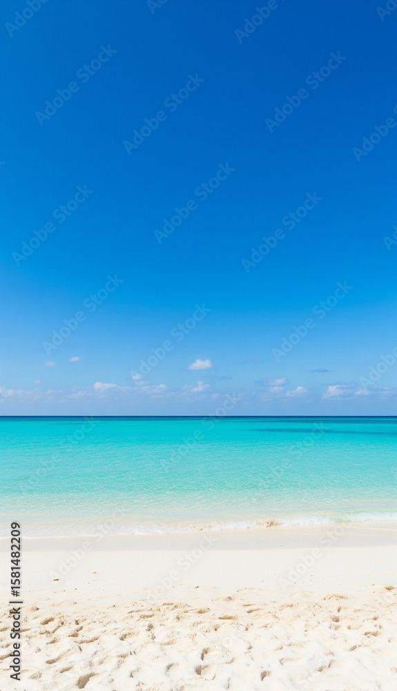 Fototapeta premium Golden light on tropical shore with smooth water and calm vibes