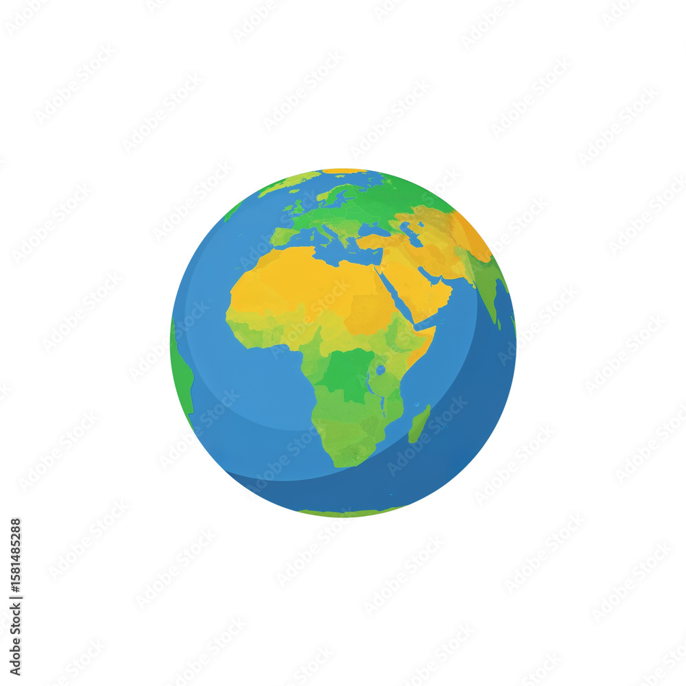 Vector Earth Globe – Simplified Planet Illustration Showing Africa and Europe Vector Earth Globe – Simplified Planet Illustration Showing Africa and Europe