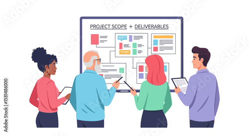 Project Scope and Deliverables Presentation with Diverse Team Members.
