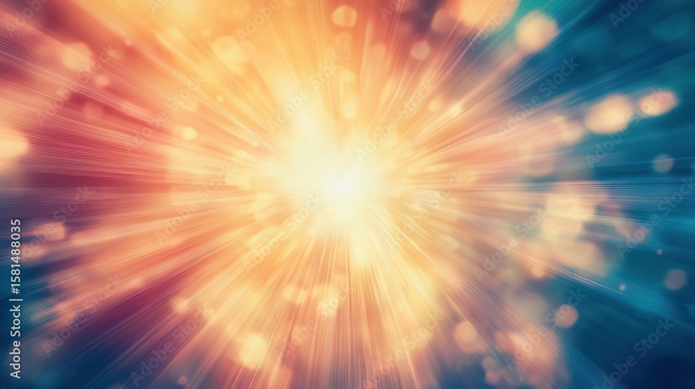 Obraz premium A vibrant, colorful abstract background with a radiant, starburst effect.