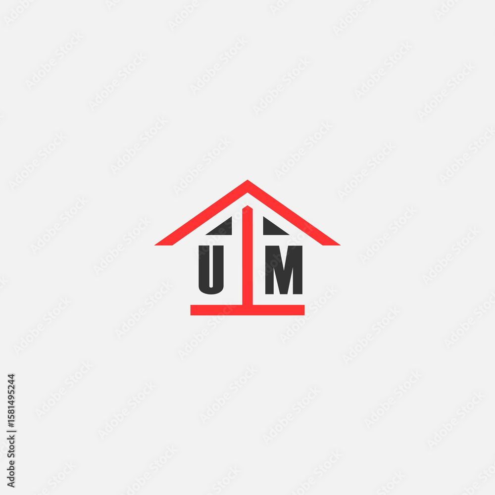 Initials Vektor Stok Home Logo Real Estate Logo Initials Vektor Stok Home Logo Real Estate Logo