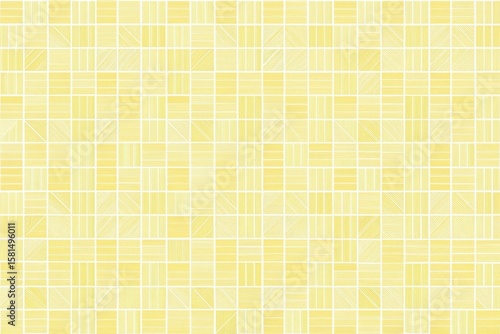 Yellow tile pattern with varied line designs creating a textured and geometric background effect visually