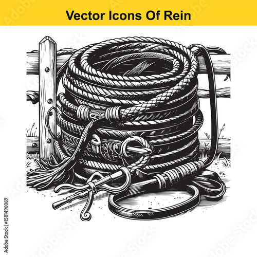Western Horse Reins – Traditional Cowboy Riding Gear, Symbol of Control and Heritage