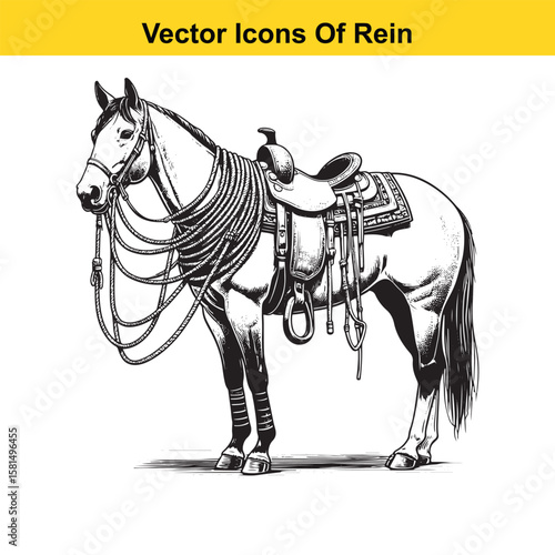 Western Horse Reins – Traditional Cowboy Riding Gear, Symbol of Control and Heritage