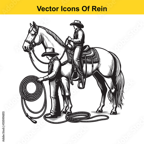 Western Horse Reins – Traditional Cowboy Riding Gear, Symbol of Control and Heritage