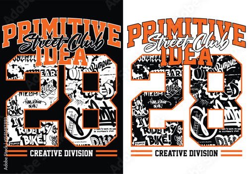 Street Club: A dynamic streetwear design, with bold typography, energetic graphics, embodying the raw aesthetic and rebellious spirit of the urban scene.