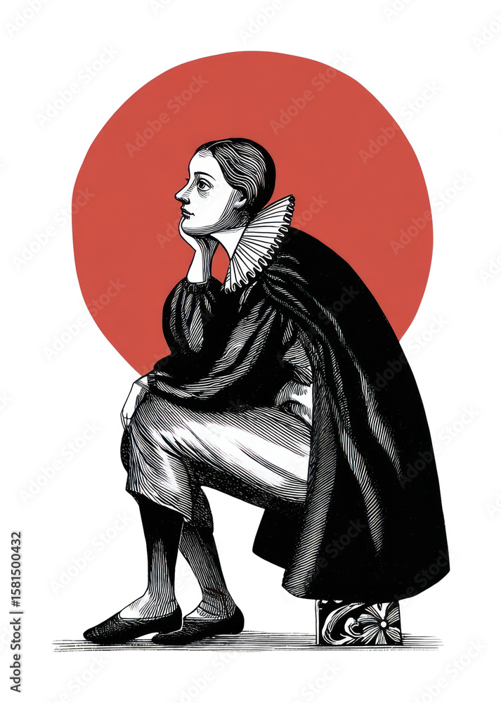Obraz premium PNG Gothic cult psyche illustration background contemplative.