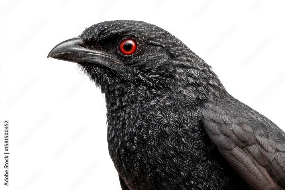 custom made wallpaper toronto digitalClose-Up Portrait of a Black Bird with Striking Red Eyes