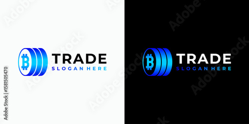 A vector logo design featuring the initial letter B in the shape of stacked coins with a modern, simple, clean, and abstract style. This icon is perfect for business, trading, and personal branding.