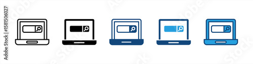 Search Engine icon set multiple style collection