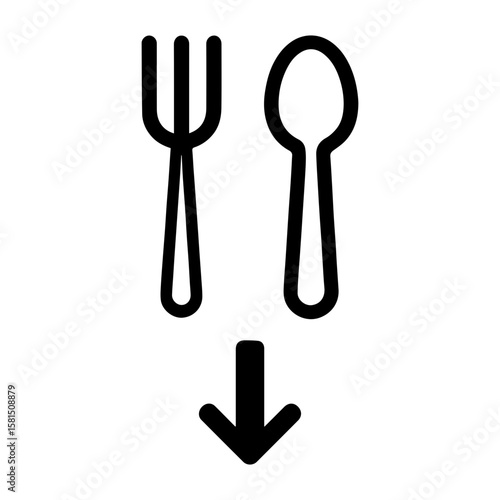 Cutlery return station icon with transparent background symbolizing dishware cleanup and self service dining etiquette
