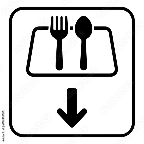 Cutlery return station icon with transparent background symbolizing dishware cleanup and self service dining etiquette
