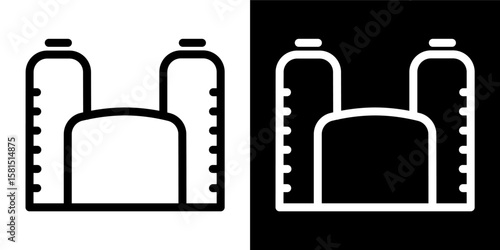 Industrial Silo Tank Icon Symbol Agricultural Grain Storage Farm Dairy Product Food Industry Outline