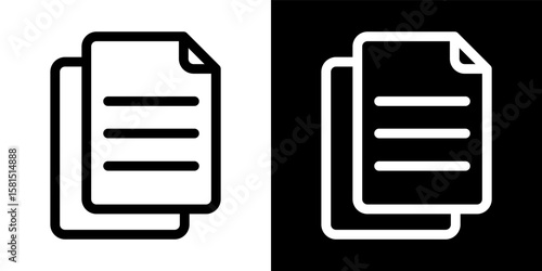 Documents File Icon Symbol Paper Duplicate Copy Content Data Report Information Archive Outline Illustration
