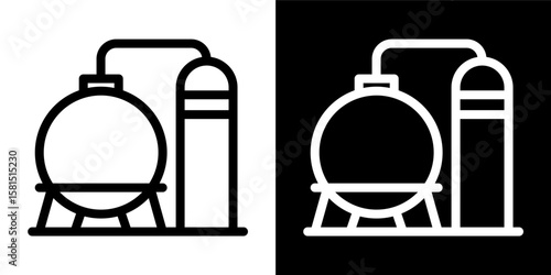 Oil Refinery Icon Energy Industry Gas Chemical Symbol