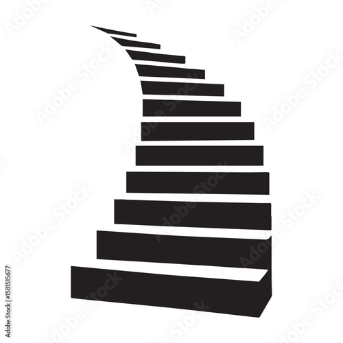Simple Stair Pictogram Icon Vector