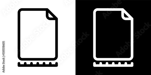Page Ruler Scale Icon Document Measurement Outline Minimalist Formatting Black White Background