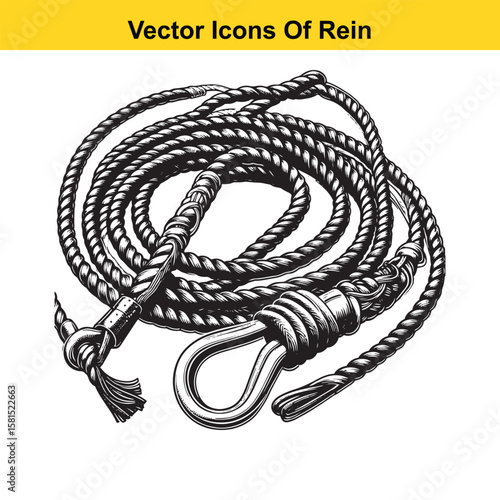 Western Horse Reins – Traditional Cowboy Riding Gear, Symbol of Control and Heritage