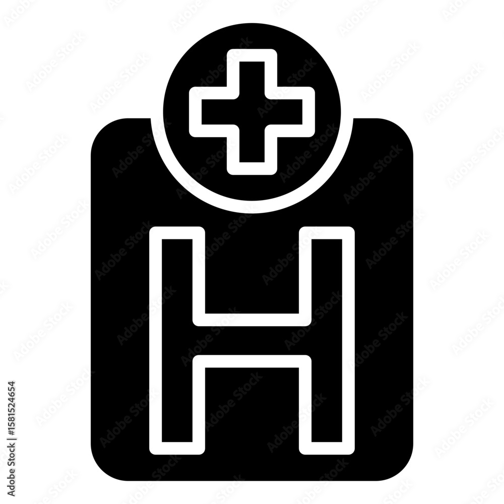 Obraz premium Hospital Glyph Icon