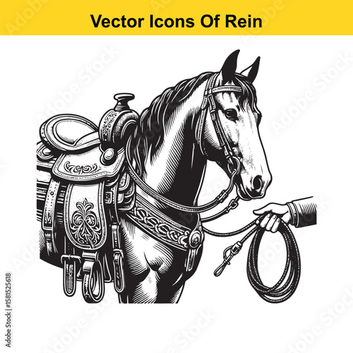 Western Horse Reins – Traditional Cowboy Riding Gear, Symbol of Control and Heritage